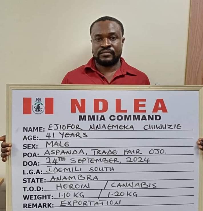 NDLEA arrests auto parts dealer over heroin, loud shipments