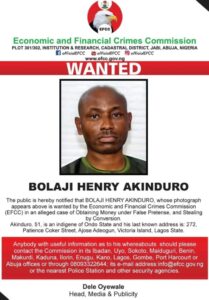 EFCC Declares Man Wanted For Fraud