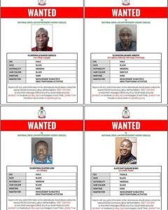 Cocaine shipment: NDLEA declares 4 members of ‘Barryshine’ drug cartel wanted