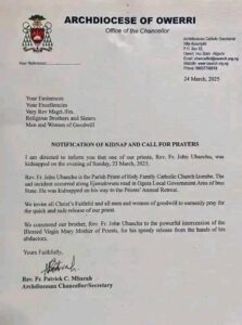 Gunmen Abduct Catholic Priest In Imo