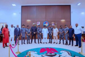 Delta Police Chief Aina Adesola Meets Oborevwori, Pledges Stronger Security Partnership
